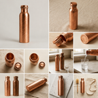 Copper & Co Pure 99.9% Copper Water Bottle | Hand-Hammered, 34 oz