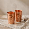 Copper & Co. Pure 99.9% Copper Glass Set | Hand Hammered