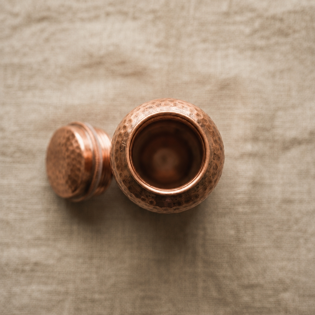 Copper & Co Pure 99.9% Copper Water Bottle | Hand-Hammered, 34 oz
